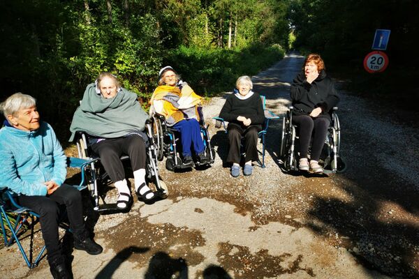 Ballade au bois avec quelques résidents courageux